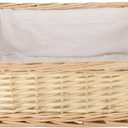 YAHUAN Rectangular Wicker Storage Basket Woven Rattan Basket with Handle, Baskets for Organizing, Bedroom,Living room,Pantry (Wicker with lining)