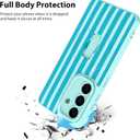 KANGHAR Compatible with Samsung Galaxy S26 Case, Support for MagSafe, Silicone Stripes Cute Pattern, Wristband Kickstand Camera Protection Soft Slim Cover for Girls Women -Blue
