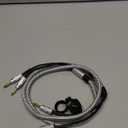 Elecan 14 AWG Speaker Cable Wire 4 Feet with Gold-Plated Banana Tip Plugs-CL2 Rated-in Wall-Heavy Duty Nylon Braided, Oxygen-Free Copper (OFC)-White-with 5 Cable Ties