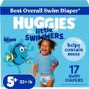 Huggies Little Swimmers Disposable Swim Diapers, Size 5-6 (32+ lbs), 17 Ct