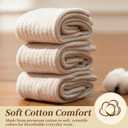 RockDove Womens Cozy Knit Calf Crew Socks with Soft Plush Feel, Warm Stretchy Comfort, Machine Washable (Oatmeal)