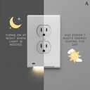 AMERELLE Universal LumiCover Wallplate with Built-In Night Light, Standard Duplex, White - Easy DIY Installation, Convenient Low-Profile Design