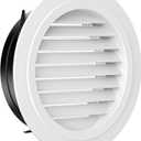Hon&Guan 8'' Soffit Exhaust Vent, 8 Inch Round Wall Vent Cover for Bathroom Office Home (200mm)