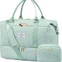 LOVEVOOK Travel Duffle Bag,Weekender Bags for Women with Shoe CompartmentCarry on Overnight Bag with Toiletry Bag,Gym Duffel Bag with Wet Pocket, Hospital Bags for Labor and Delivery (Large-2 Pcs, C-Light Green)