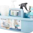 Large Cleaning Supplies Caddy Portable Shower Basket Supply Organizer with Handle Plastic Bucket Tool Storage for Bathroom, Bedroom, Kitchen, College Dorm, Garden, Blue