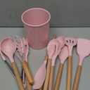 Silicone Cooking Utensils Set, 12-piece Kitchen Utensil Set Non-stick Cookware Is Heat-resistant, BPA-Free, Cooking Tools, Stirring Kitchen Tool Set (Pink)