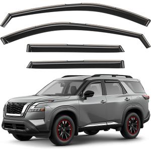 Window Deflectors Smoke Tinted in-Channel Side Window Vent Visor Deflectors Rain Guards Compatible with Nissan Pathfinder 2022-2026 - 4pcs. GW0848