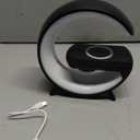 Mini LED Table Lamp with 4-in-1 Wireless Charger, Night Light, Sunrise Alarm Clock, Bluetooth Speaker, Smart Atmosphere Table Lamp for Bedroom, Office, Home Decor (Black)