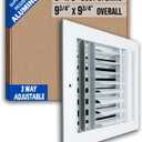 Fits 8x8 Duct Opening Aluminum 3-Way Adjustable Air Supply Grille by Handua | Curved Blade Register Vent Cover for Sidewall & Ceiling | White | Outer Size: 9.75" X 9.75"