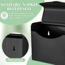 Tioncy 8 Pcs Sanitary Napkin Disposal Receptacle Stainless Steel Sanitary Napkin Receptacle Wall Mounted Tampon Disposal Bin Waste Tampon Holder Feminine Hygiene Container (Black)