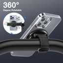 2 x Magnetic Bar Mount, Compatible with Magnetic Phone Holder for Gym, Home Fitness Bikes, Workout Equipment, Stroller and Cart Handlebars Comfortable Finger Phone Ring Grip for iPhone 16/15/14/13,Black