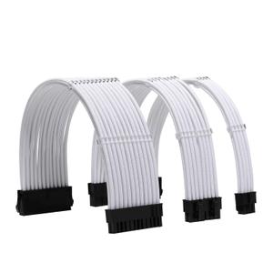 Formulamod Sleeve Extension Power Supply Cable Kit 18AWG ATX 24P+ EPS 8-P+PCI-E8-P with Combs for PSU to Motherboard/GPU (White)