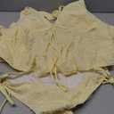 OYOANGLE Women's Tankini Swimsuits Textured Flowy Halter Bikini Set Tummy Control Modest Bathing Suits Yellow X-Large