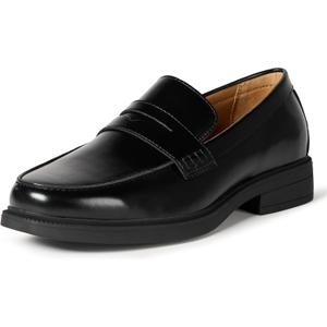 Amazon Essentials Men's Classic Penny Loafers Dress Shoes (11, Black Faux Leather)