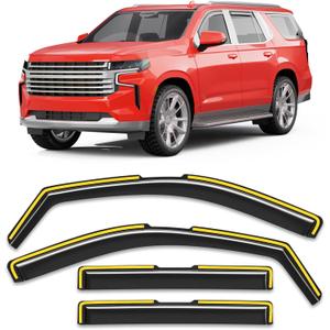 in-Channel Window Rain Guards Fit for Chevy Tahoe/Cadillac Escalade/GMC Yukon 2021-2026 Rain Guard Extra Durable Window Deflectors Window Vent Visors Vent Shades Exterior Car Accessories