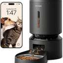 PETLIBRO Automatic Cat Feeder with Camera, 1080P HD Video with Night Vision, 5G WiFi Pet Feeder with 2-Way Audio, Low Food & Blockage Sensor, Motion & Sound Alerts for Cat & Dog Single Tray (Black)