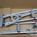 Adjustable Crutches with Padded Grips Height Adjustable Mobility Aid, Aluminum Underarm Support 330LB Adjustable Height 38.2-61.8 in Non-Slip Tips, Tool-Free Setup One Pair