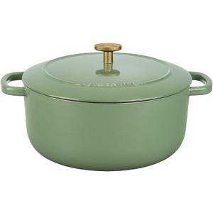 Ballarini Bellamonte Cast Iron Dutch Oven with Lid 4.25-qt, Serves 3-4, Saggio Green