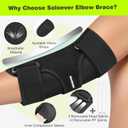 2 x Cubital Tunnel Elbow Brace for Women&Men, Tennis Elbow Brace with Compression Sleeve Immobilizer, Comfortable Night Elbow Support, Elbow Splint for Tendonitis, Ulnar Nerve Entrapment, Sleeping (One Size, Black)