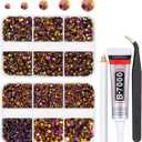 Golden Rose AB Resin Flatback Rhinestones for Crafting 2mm 3mm 4mm 5mm 6mm Black AB Flatback Jelly Stones Gems Diamonds for Face Eyes Makeup Tumblers Mugs Bottles Crafts Clothes Shoes Phones, Golden Rose AB