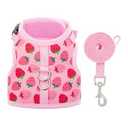 Generic Adjustable Cat Harness - Anti-Escape Kitten Safety Set - Soft Mesh Vest for Walking and Training (S), Pink
