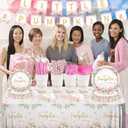 MEHOFOND Fall Pumpkin Plates and Napkins Party Supplies194 Pcs, Pink Floral Disposable Tableware Set with Cups Banner Pumpkin Tablecloth for Girls Baby Shower Dinner Party Decorations, Serves 24