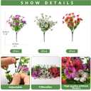 INQCMY Artificial Flowers for Outdoors Faux Plants Fake Flowers Spring Summer Decoration,12 Bundles Faux Silk Colorful Daisy Realistic UV Resistant for Outside Home Planter Window Porch Patio Yard