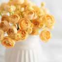 Ling's moment Ranunculus Artificial Flower, Faux Silk Mini Ranunculus Flowers for DIY Bouquet, Bulk Fake Wedding Filler Flowers for Centerpieces Arrangements Bridal Shower Decorations, French Yellow