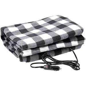Heated Blanket - 12-Volt Electric Blanket for Car, Truck, SUV, or RV - Portable Winter Car Accessories for Camping or Travel by Stalwart (Black Plaid)