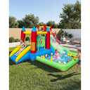 9-in-1 Kids Bounce House Ages 36, Inflatable Bouncy Castle with Water Slide for Wet or Dry Play, Plus Trampoline, Climbing Wall, Ball Pit & Play Cannon for Indoor/Outdoor Fun