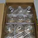 Vivaplex, 12, Clear, 16 oz Glass Bottles, with Lids