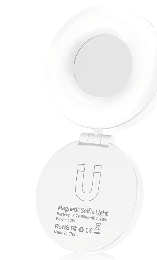 Selfie Light for iPhone, Portable Phone Ring Light for Video Recording, Adjusted 4 Modes, Rechargeable Fill Light for Selfies, Photography, Makeup, Vlogs, White