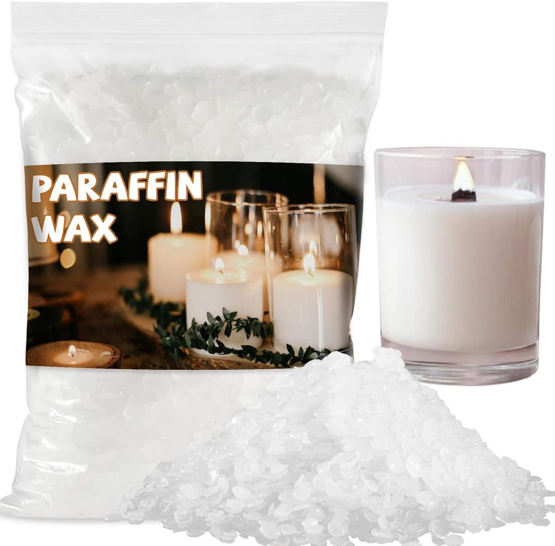 Paraffin Wax for Candle-Making - White Paraffin Wax Beads Pellets for DIY Craft Projects,Candle Making,Canning,Waterproofing,Furniture Metal Preservation for Christmas,Halloween Decoration