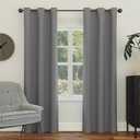 Sun Zero Easton Energy Saving Blackout Grommet Curtain Panel, 40" x 54", Gray (Grey)