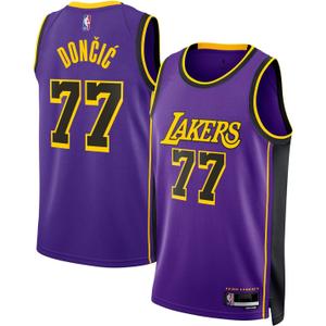 Luka Doncic Los Angeles Lakers NBA Kids Youth 8-20 Purple Statement Edition Swingman Jersey M