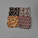 Abbylike 4 Pcs Floral Makeup Bag Corduroy Cosmetic Bag with Zipper Portable Small Pouches for Purse Toiletry Mini Pouch Cute Mini Makeup Purse for Coin Essentials Items Women(Classic)