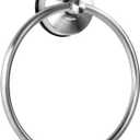 YOHOM Suction Cup Towel Ring Hand Towel Holder for Bathroom Vacuum Suction Washcloth Holder Dish Towel Hanger for Shower Wall No Drill Stainless Steel Brushed Finish (Silver)