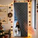NICETOWN Thermal Insulated Door Curtain 100% Blackout Patio Door Panel 40"x86" Energy Saving Pet Friendly Keep Warm with 3 Hanging Ways for Supermarket/Apartment/Restaurant, Grey, 1 PC