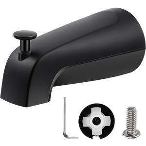 Enhon Slip on Tub Spout with Diverter, Compatible with American Standard 8888026.002 Tub Spout, Bathroom Bathtub Faucet, Fits 1/2 Copper Water Tube(5/8 Dia), 5/32 Hex Wrench(Matte Black,1)