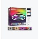 VOLISUN RGB Ceiling Fans with Lights and Remote, 23.6in Low Profile Ceiling Fans with Light Flush Mount, White Fandelier LED Fan Light, Modern Bladeless Ceiling Fan for Bedroom, Living Room