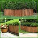 Wood Garden Edging Wood Landscape Edging Garden Fence Border Flexible Decorative Border Tree Fence for Yard Flower Bed Lawns Pathway - 9'' H x 3.96 Ft L (1 Pack)