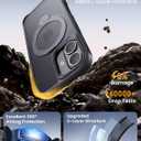 Compatible with iPhone 17 Case, with 360 Magnetic Stand [Compatible with MagSafe] [Military Drop Protection] Shockproof Translucent Matte Case for 17 6.3 Inch, Black