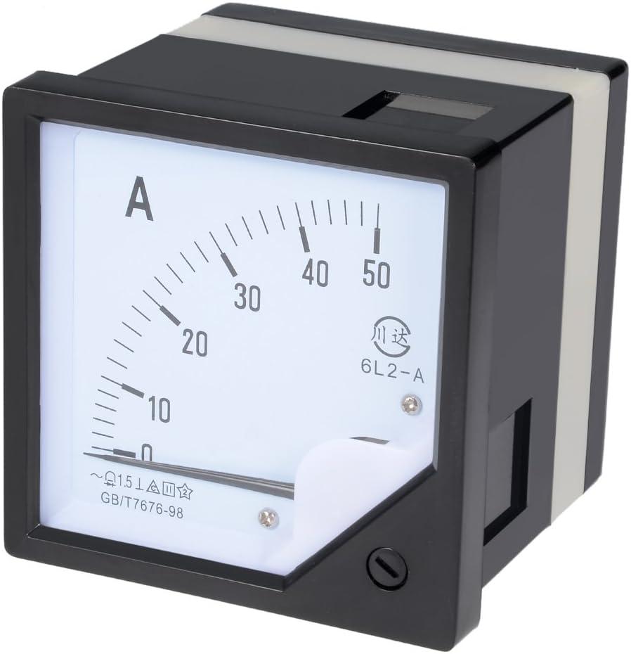 Uxcell AC 0-50A Analog Panel Ammeter Gauge Ampere Current Meter 6L2 1.5 Error Margin