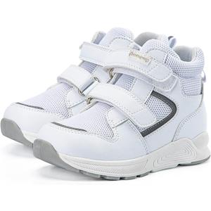 Toddlers Orthopedic ShoesKids High-top Corrective Sneakers for Boys and Girls with Arch and Ankle Support, Non-Slip Soles (White)