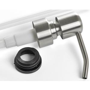 Metal Soap Dispenser Pump for Your Soap or Lotion Dispenser - Replacement Pump 28/400 with 9" Tube and Collar Ring (Long Spout Stainless)