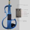 Electric Violin, 4/4 Full Size Silent Violin Fiddle with Ebony Fittings, Metallic Varnish Violin Kit for Beginners Students (Metallic Blue)