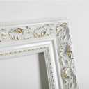 DIY Wood Frame for 20x24 Stretched Canvas Paintings, Retro White Ornate Picture Frame for Vintage Wall Art Prints, No Backboard & Cover, Open Back Canvas Frame for Living Room Decoration