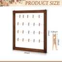 Sintuff Photo Display Board with Clips Farmhouse Picture Collage Board Picture Frame Clothesline Photo Display Stand Decor for Wedding Baby Shower Grad Postcard(Flat Edge,Walnut Wood,23 × 23 Inches)