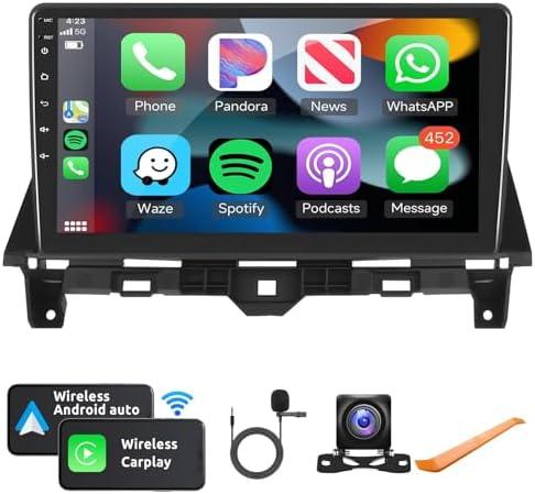 Android Car Stereo for Honda Accord 8th 2008 2009 2010 2011 2012 2013 Support Wireless Carplay/Android Auto with 10.1 Inch Touchscreen WiFi GPS Navigation BT USB FM/RDS Radio Receiver Backup Camera