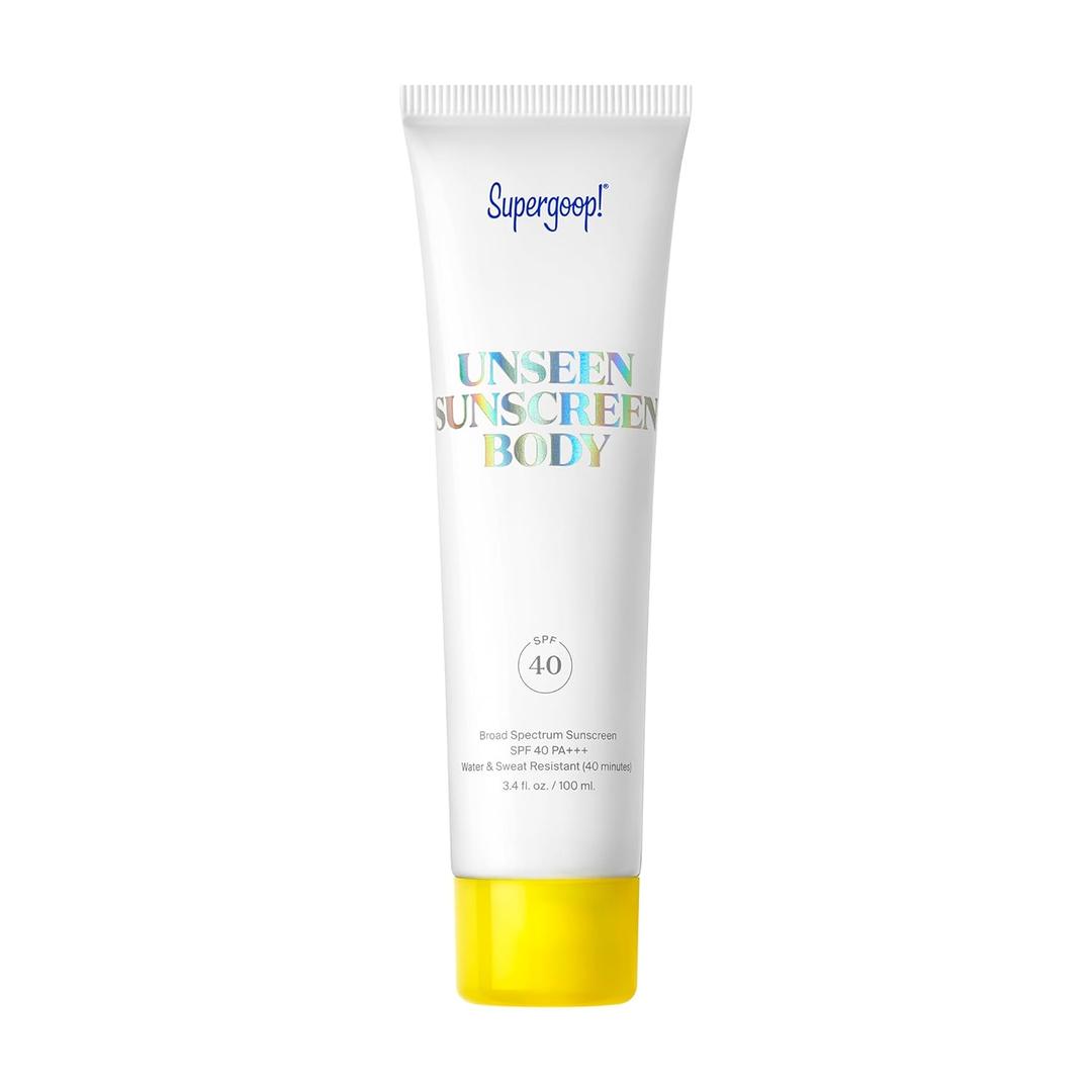 Supergoop! Unseen Sunscreen Body SPF 40 - Clear & Invisible Sun Protection - 3.4 fl oz - Weightless & Scentless - Water & Sweat Resistant - For All Skin Types
